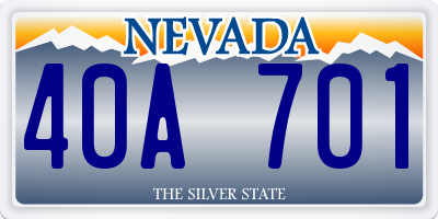 NV license plate 40A701
