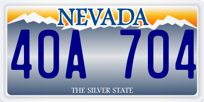 NV license plate 40A704