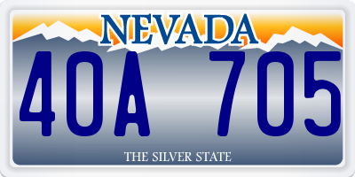 NV license plate 40A705