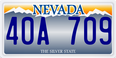 NV license plate 40A709