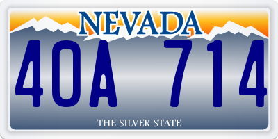 NV license plate 40A714