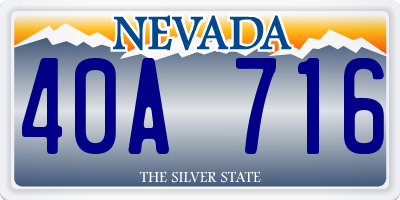 NV license plate 40A716