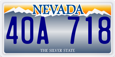 NV license plate 40A718