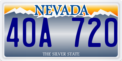NV license plate 40A720