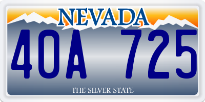 NV license plate 40A725