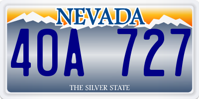 NV license plate 40A727