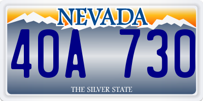 NV license plate 40A730