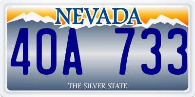 NV license plate 40A733