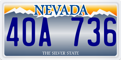 NV license plate 40A736