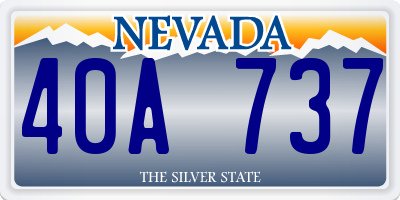 NV license plate 40A737