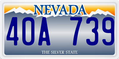 NV license plate 40A739