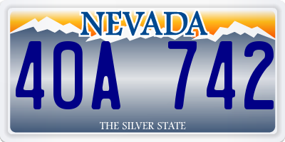 NV license plate 40A742