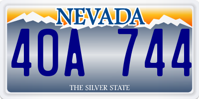 NV license plate 40A744