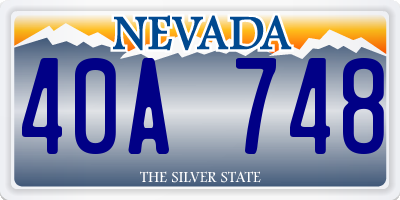 NV license plate 40A748