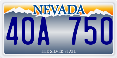 NV license plate 40A750