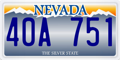 NV license plate 40A751