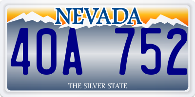 NV license plate 40A752