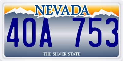 NV license plate 40A753