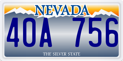 NV license plate 40A756
