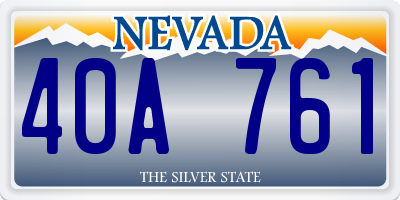 NV license plate 40A761