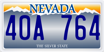 NV license plate 40A764