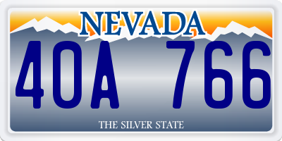 NV license plate 40A766