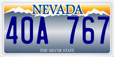 NV license plate 40A767