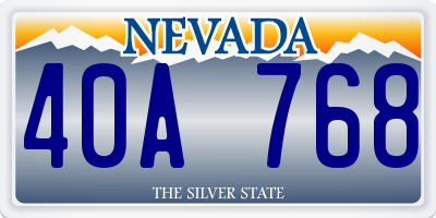 NV license plate 40A768