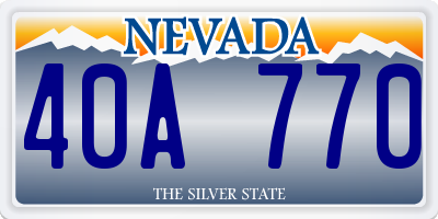 NV license plate 40A770