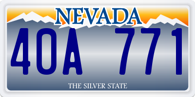 NV license plate 40A771