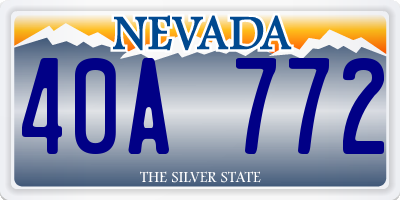 NV license plate 40A772