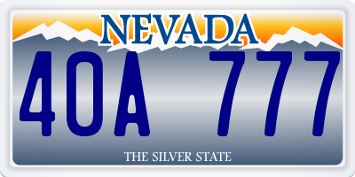 NV license plate 40A777