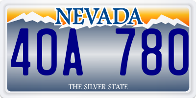 NV license plate 40A780