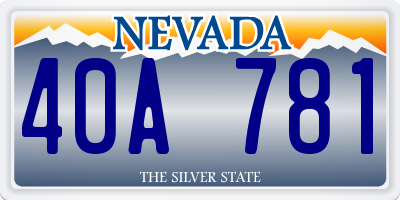 NV license plate 40A781