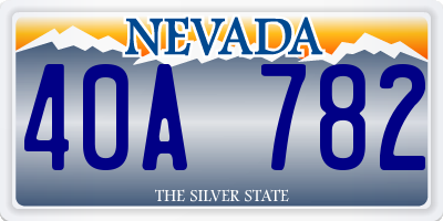 NV license plate 40A782