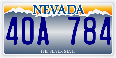 NV license plate 40A784