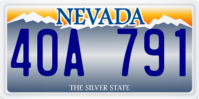 NV license plate 40A791