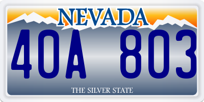 NV license plate 40A803