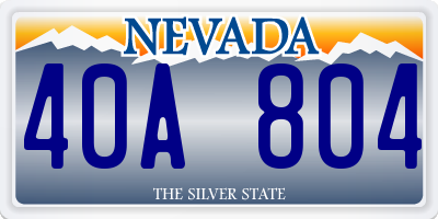 NV license plate 40A804