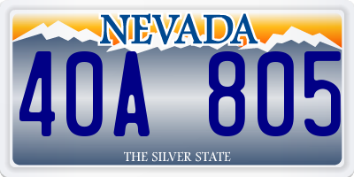 NV license plate 40A805