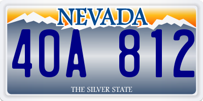NV license plate 40A812