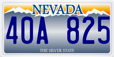 NV license plate 40A825