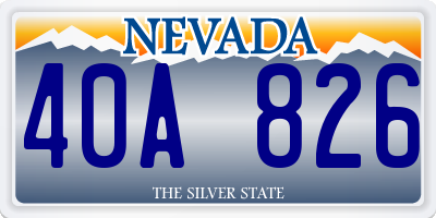 NV license plate 40A826