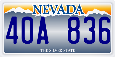 NV license plate 40A836