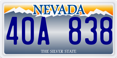 NV license plate 40A838