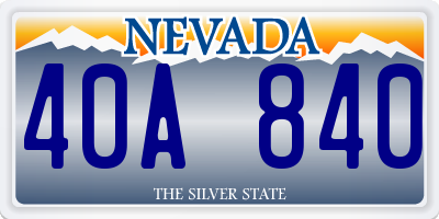 NV license plate 40A840