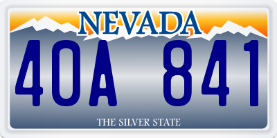 NV license plate 40A841