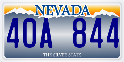 NV license plate 40A844