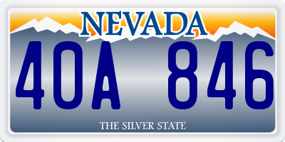 NV license plate 40A846