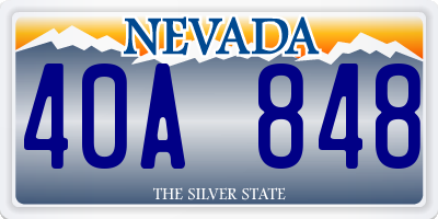 NV license plate 40A848